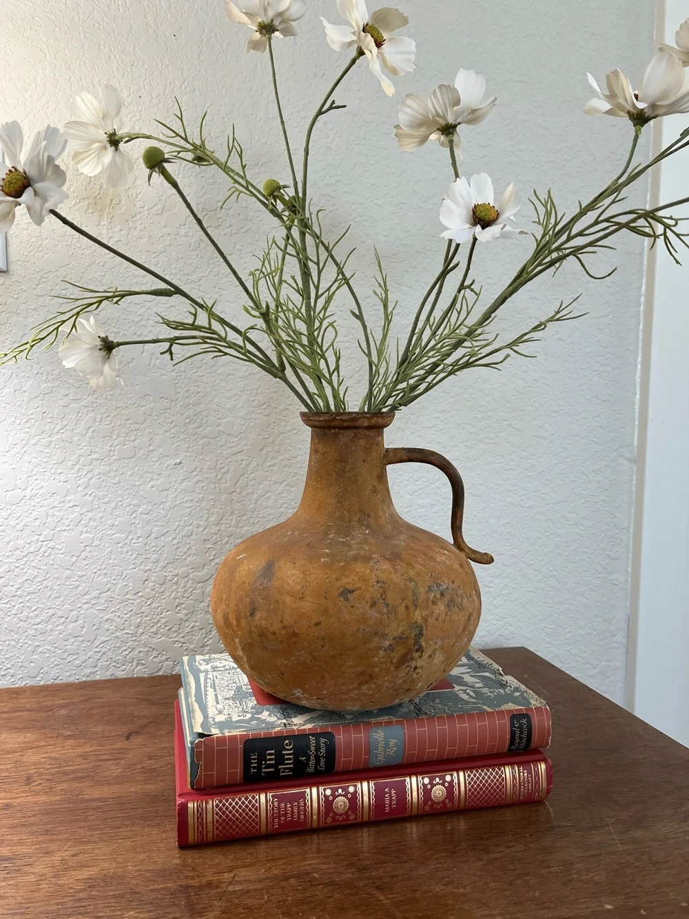 Antique distressed metal jug